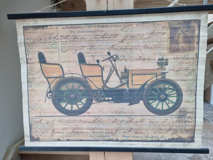 Vintage Auto Wandplaat - Toffe Decoratie!, Huis en Inrichting, Woonaccessoires | Schilderijen, Tekeningen en Foto's, Gebruikt