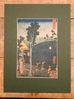 Antieke Japanse litho in passe-partout, Antiek en Kunst, Kunst | Niet-Westerse kunst, Ophalen of Verzenden