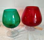 Rode en groene ballonvazen, retro jaren 70, Antiek en Kunst, Curiosa en Brocante, Ophalen of Verzenden