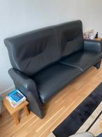 Zwarte leren bank - Goede staat!, Huis en Inrichting, Banken | Bankstellen, Ophalen, Gebruikt, 150 tot 200 cm, Driepersoons