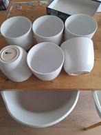 Bloempot Merk Mica, serie Tusca mat wit. 3 stuks, Ophalen, Gebruikt, Rond, Binnen