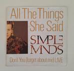 Viny 7" Simple Minds - All The Things She Said, Cd's en Dvd's, Gebruikt, 7 inch, Single, Ophalen of Verzenden