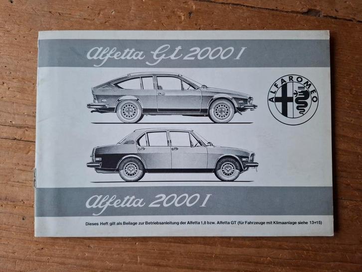 Alfa Romeo Alfetta GT 2000 & Alfetta 2000 manual '77, Auto diversen, Handleidingen en Instructieboekjes, Ophalen of Verzenden