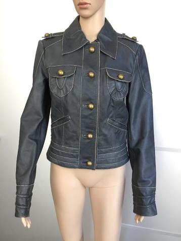 C948 Vero Moda: Mt. S=36 grijs echt-leren jasje jas blazer beschikbaar voor biedingen