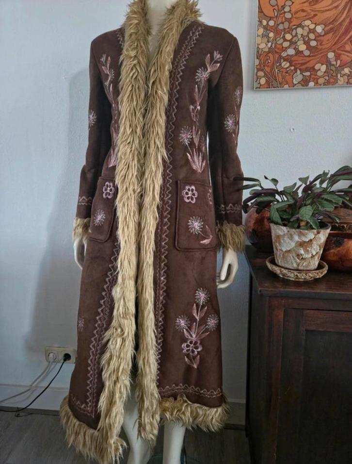 Afghaanse 70s hippie jas, Kleding | Dames, Gelegenheidskleding, Zo goed als nieuw, Overige typen, Ophalen of Verzenden