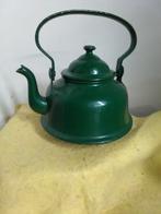 3785) mooi antiek zak moortje  /ketel  donker groen geëmaill, Ophalen of Verzenden