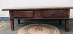 Zware eiken antieke salontafel stoer en sober, Gebruikt, 100 tot 150 cm, Eikenhout, Nvt