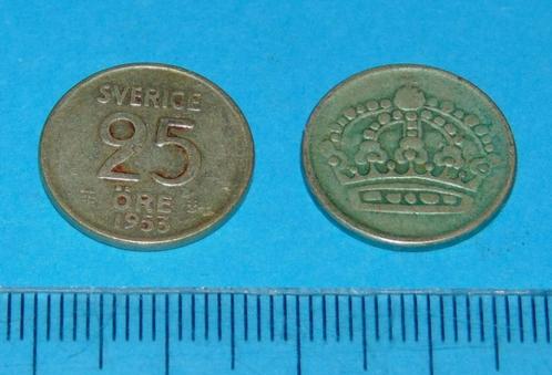 Zweden - 25 öre 1953 - zilver, Postzegels en Munten, Munten | Europa | Niet-Euromunten, Losse munt, Overige landen, Zilver, Verzenden