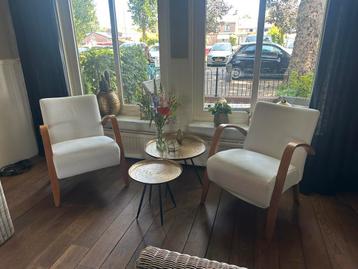 Ikea fauteuils wit retro model katoen