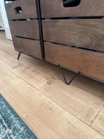 Houten Tv Meubel met Metalen Poten, Huis en Inrichting, Kasten | Dressoirs, Ophalen, Gebruikt, 100 tot 150 cm, Met lade(s)