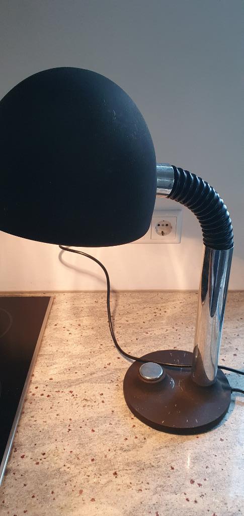 Tafel lamp Hillebrand flexibel bruin /chroom vintage design, Huis en Inrichting, Lampen | Tafellampen, Gebruikt, Minder dan 50 cm