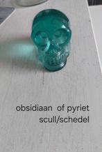 Edelsteen schedel Obsidiaan/Pyriet, Sieraden, Tassen en Uiterlijk, Edelstenen, Ophalen, Zo goed als nieuw