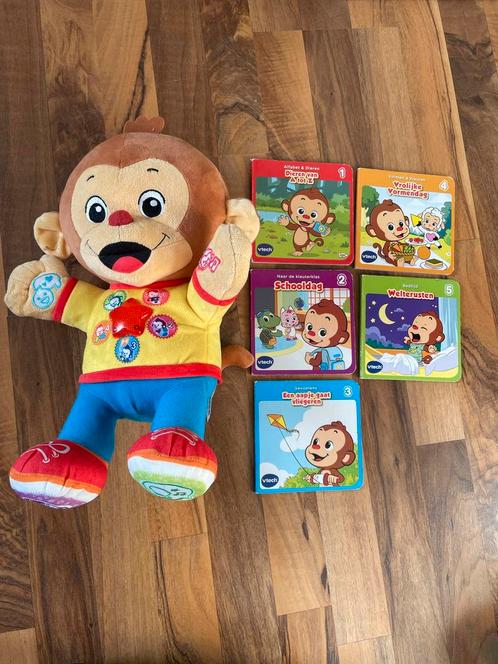 Vtech lees en lerr aapje met 5 boekjes compleet, Kinderen en Baby's, Speelgoed | Vtech, Zo goed als nieuw, 2 tot 4 jaar, Ophalen of Verzenden