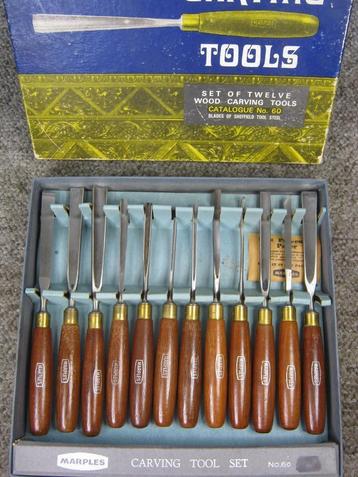 Houtnsijwerk Beitels. Set 12 stuks. Marples beschikbaar voor biedingen
