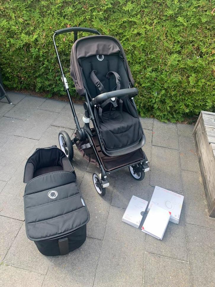 Complete Bugaboo FOX zwart, Kinderen en Baby's, Kinderwagens en Combinaties, Gebruikt, Combiwagen, Bugaboo, Met reiswieg, Verstelbare duwstang