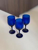 Libbey kobalt blauwe vintage wijnglazen, Ophalen of Verzenden, Zo goed als nieuw, Overige typen
