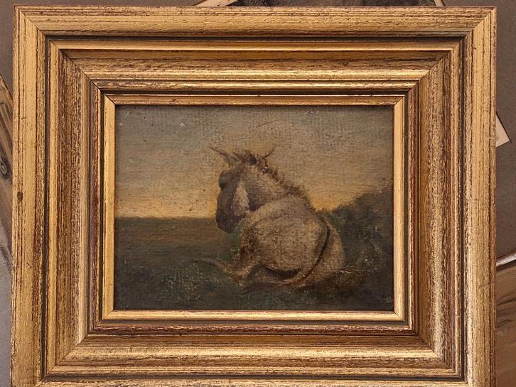 Schilderijtje van een ezel, Antiek en Kunst, Kunst | Schilderijen | Klassiek, Ophalen of Verzenden