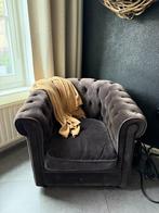 Set van 2 Riviera Maison fauteuils – velvet, chesterfield, Ophalen, Gebruikt, 75 tot 100 cm, Landelijk Riviera Maison
