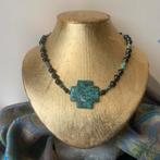 Shungiet shungite Turkoois hanger beschermt aura SALE, Ophalen of Verzenden, Nieuw, Steen of Mineraal, Verstelbaar