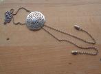zilveren schuif ketting met grote hanger Niekerk N10 [272], Verzenden, Zilver, Ketting