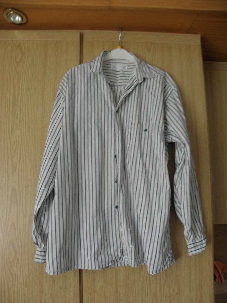 Goedkoop groen blauw wit katoenen streep overhemd CAPTAIN L, Kleding | Heren, Overhemden, Gedragen, Halswijdte 41/42 (L), Groen