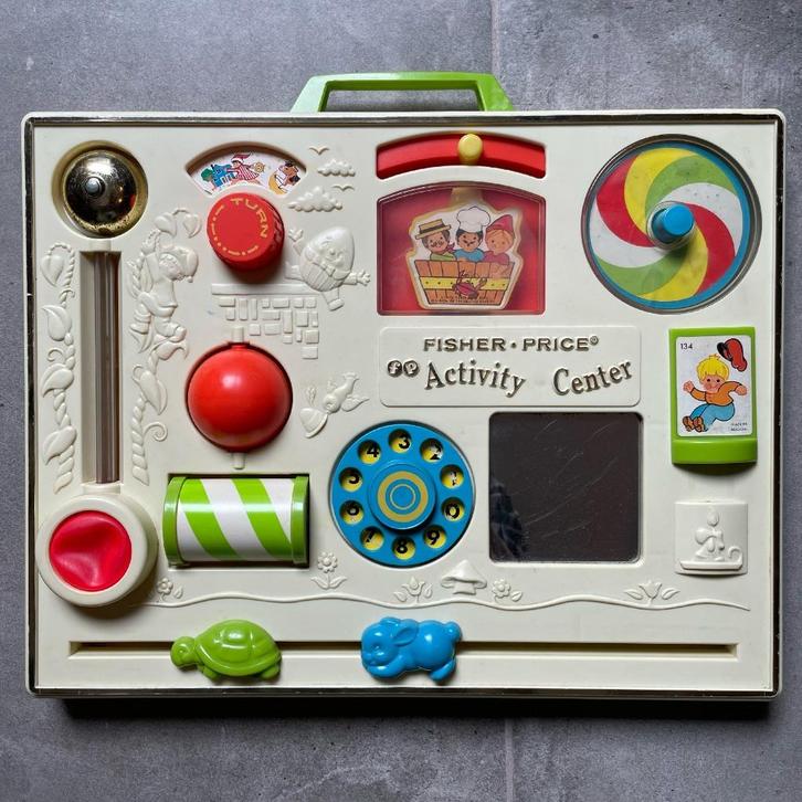 Vintage, retro Fisher Price Activity Center, Kinderen en Baby's, Speelgoed | Fisher-Price, Gebruikt, Speelset, Met geluid, Ophalen of Verzenden