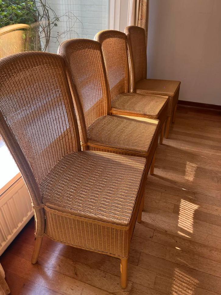 Rotan Eetkamerstoelen - Set van 4, Antiek en Kunst, Antiek | Meubels | Stoelen en Banken, Ophalen