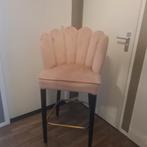 Roze Velvet Barkruk met Voetensteun, Ophalen, Met voetsteun, Zo goed als nieuw, Metaal