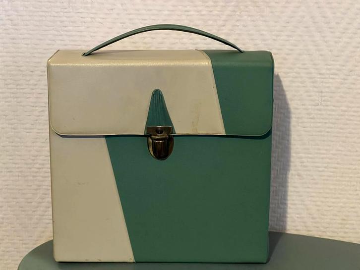 Vintage koffer singles vinyl opberger jaren 50/60, Cd's en Dvd's, Vinyl Singles, Gebruikt, Single, Ophalen of Verzenden