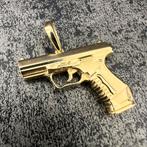 14 karaat gouden hanger pistool model, Sieraden, Tassen en Uiterlijk, Kettinghangers, Ophalen of Verzenden, Nieuw, Goud