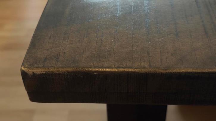 Eettafel 200x90cm + 6 lederen stoelen - Laatste kans!, Huis en Inrichting, Tafels | Eettafels, Gebruikt, 50 tot 100 cm, 150 tot 200 cm