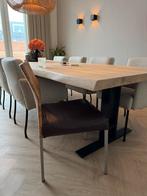 In Prijs Verlaagd! 4 KFF design eetkamerstoelen, Huis en Inrichting, Ophalen, Gebruikt, Bruin, KFF Design