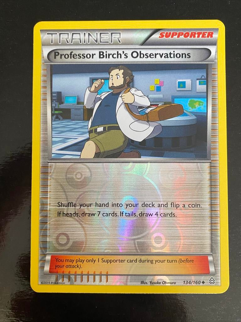 Professor Birch's Observations Rev Pokémon XY Primal Clash, Ophalen of Verzenden, Zo goed als nieuw, Losse kaart, Foil