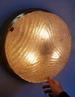 XL 41 cm Design Hillebrand ijsglas Murano lamp Messing ice, Ophalen, Zo goed als nieuw, Glas, Art Deco