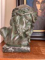 Christus Buste Terracotta/Gips, 1930, Gesigneerd, Marmer Voe, Antiek en Kunst, Ophalen of Verzenden