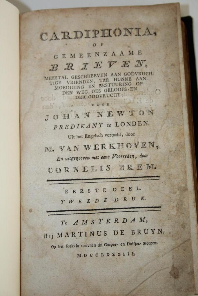 John Newton - Cardiphonia, eerste deel (1783), Antiek en Kunst, Antiek | Boeken en Bijbels, Ophalen of Verzenden