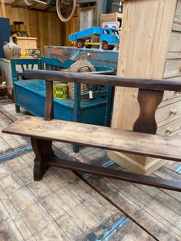 Landelijke houten Franse bank, Antiek en Kunst, Antiek | Meubels | Stoelen en Banken, Ophalen