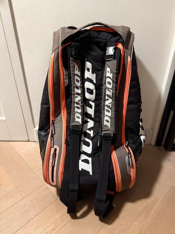 Dunlop Sport tennistas zwart met fluoriserend oranje/roze, Sieraden, Tassen en Uiterlijk, Tassen | Sporttassen, Gebruikt, Unisex volwassen