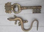 bronzen hagedis sleutel bel salamander Veritas in vino, Antiek en Kunst, Antiek | Koper en Brons, Ophalen, Brons