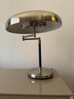 Bureaulamp in keurige staat. RVS met leer, Minder dan 50 cm, Ophalen of Verzenden, Metaal, Zo goed als nieuw