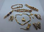 Partij Vergulde Sieraden - Armbanden, Broches, Hangers, Ophalen of Verzenden, Gebruikt