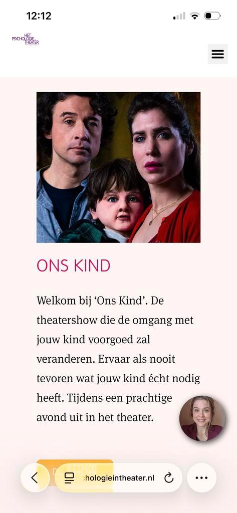 Psychologie in het Theater, Ons Kind!, Tickets en Kaartjes, Theater | Overige, Twee personen, Februari