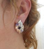 zilveren prachtige vintage oorbellen met stenen nr.1296, Ophalen of Verzenden, Zo goed als nieuw, Zilver, Hangers