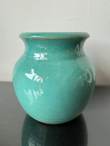 Vintage aardewerk vaas zeegroen turkoois beschikbaar voor biedingen