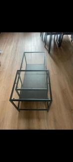 Salontafel zwart/glas ikea Vitssjo, Huis en Inrichting, Tafels | Salontafels, Ophalen, 50 tot 100 cm, Minder dan 50 cm, Rechthoekig