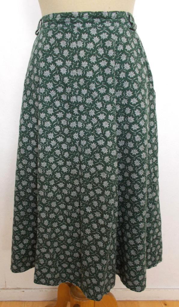 Trachten/folklore groene maxi edelweis print rok! 40, Kleding | Dames, Rokken, Zo goed als nieuw, Maat 38/40 (M), Groen, Onder de knie