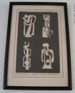 Hubert Bekman 4 figuren peren-kops ets tekening (unframed), Verzenden