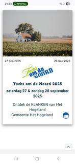 Startbewijs Tocht Om De Noord zaterdag en zondag 25 km., Tickets en Kaartjes, Eén persoon, Overige soorten
