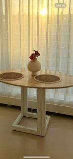 Travertine tafelblad 120cm bij 80 cm ovaal, Ophalen, 30 cm of meer, Steen of Klei, 50 tot 150 cm