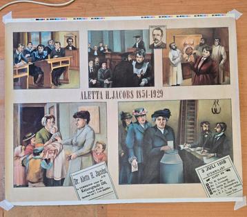 Schoolposter Alette Jacobs, linnen, H. vd Wusten 81, 100x80 beschikbaar voor biedingen